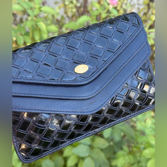 Bally lambskin woven leather wallet mini clutch EUC RARE - Picture 1 of 16